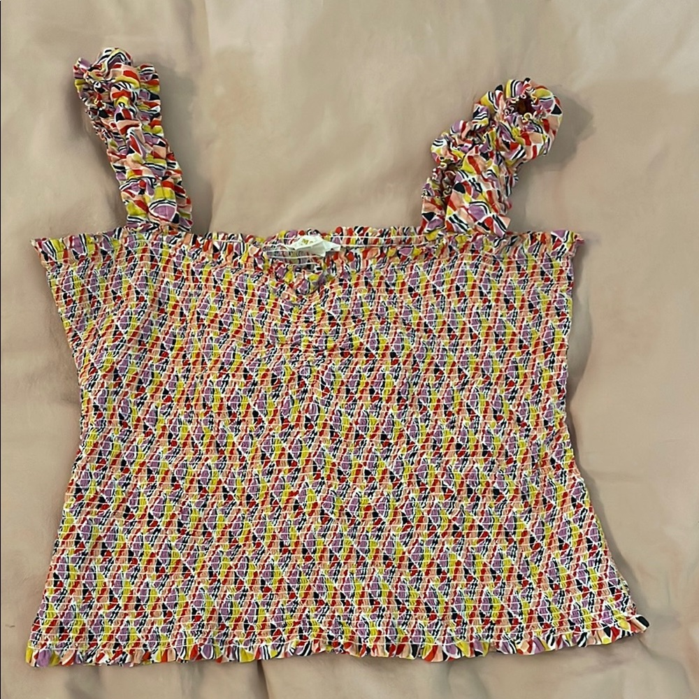 Maeve by Anthropologie Colorful Smocked Women's Top